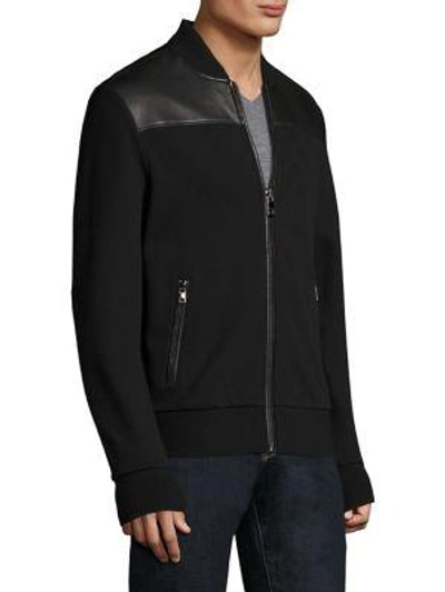 Shop Michael Kors Zippered Stand Collar Jacket In Black