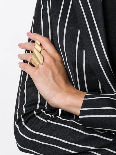 Shop Saint Laurent Graphic-shaped Double Ring