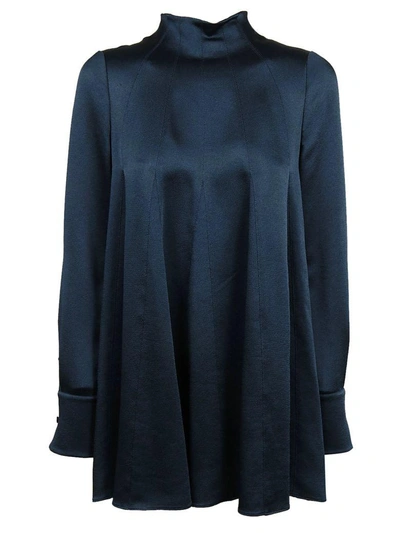 Shop Valentino Button Back Shirt In Blue