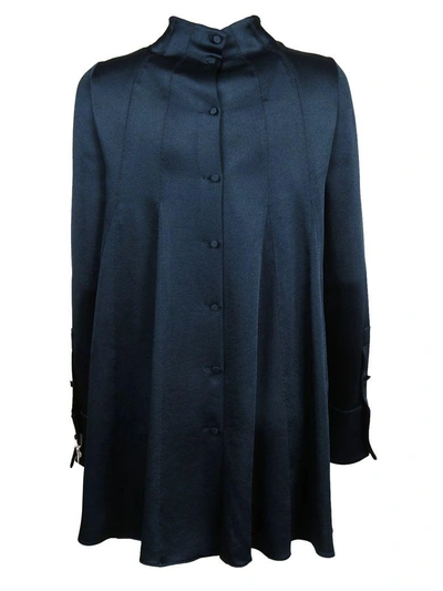 Shop Valentino Button Back Shirt In Blue