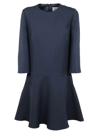 Shop Valentino Wide Sleeve Dress In Blue