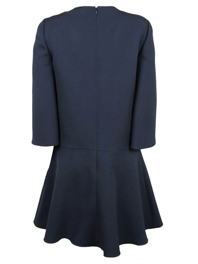 Shop Valentino Wide Sleeve Dress In Blue