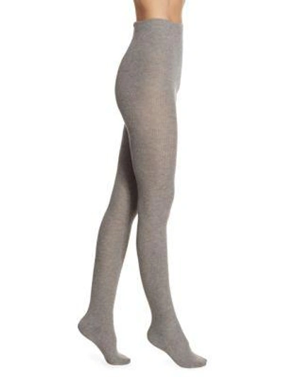Shop Natori Legwear Women's Regent Wool-blend Sweater Tights In Medium Grey