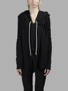 RICK OWENS DRKSHDW RICK OWENS DRK SHDW WOMEN'S BLACK HOODED WRAP SWEATER