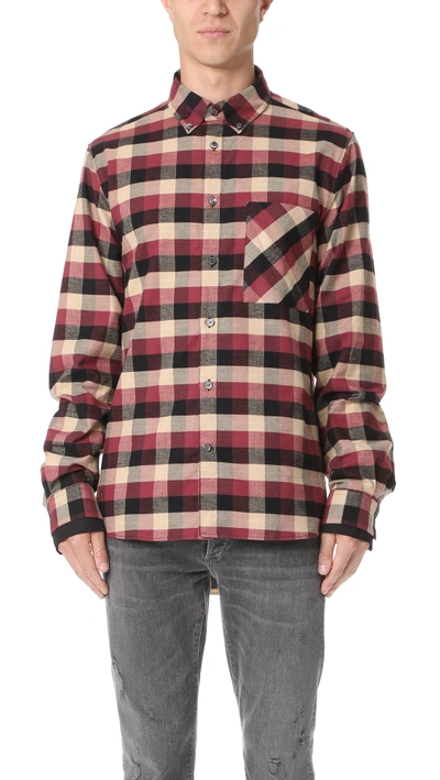 Shop Public School Leto Plaid Shirt With Underlay In Red
