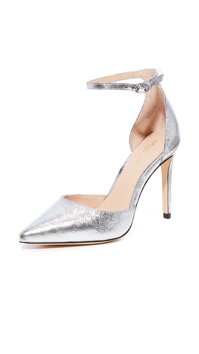 Shop Rachel Zoe Hayworth Ankle Strap Pumps In Silver