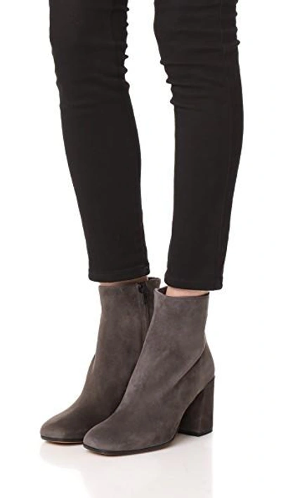 Shop Vince Highbury Classic Square Toe Ankle Booties In Pewter