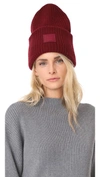 Acne Studios Wool Pansy Face Hat In Burgundy