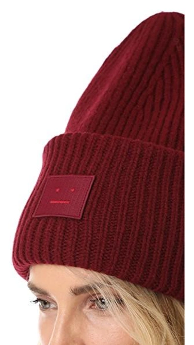 Shop Acne Studios Pansy L Face Hat In Burgundy