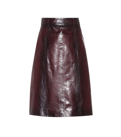 Prada Mid-length Leather Skirt