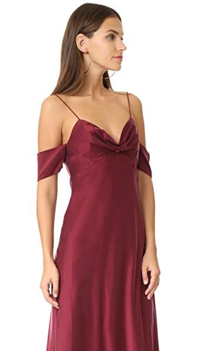 Shop Zimmermann Drape Slip Dress In Burgundy