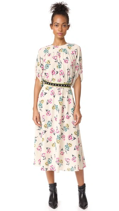 Shop Red Valentino Moroccan Dress With Studded Belt In Ivory