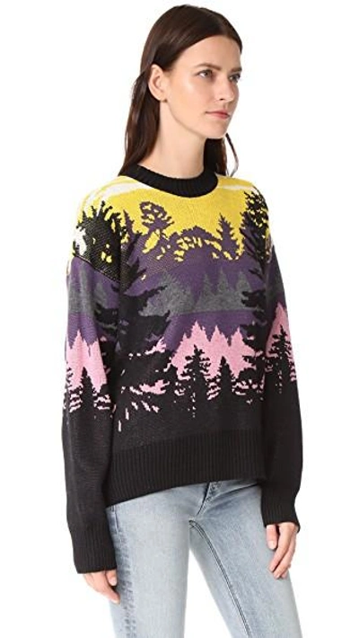 Shop Msgm Forest Sweater In Yellow Multi
