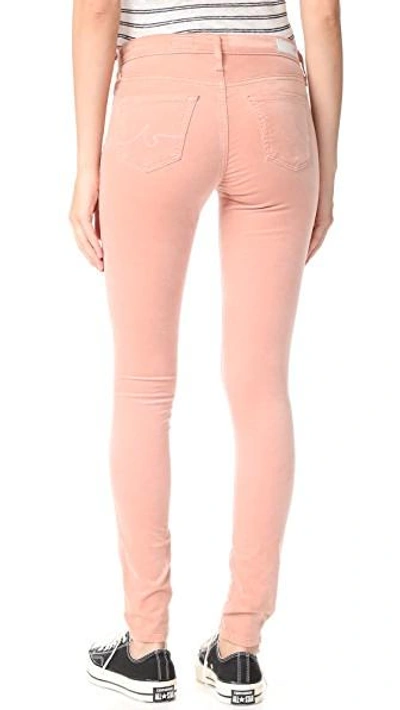 Shop Ag The Velvet Legging Jeans In Rose Gold