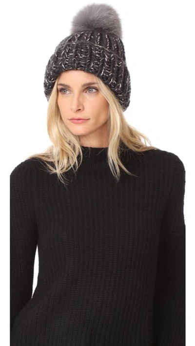 Eugenia Kim Rain pom beanie Eugenia Kim Rain Winter Beanie Hat W Feather Pom Pom  main image 2