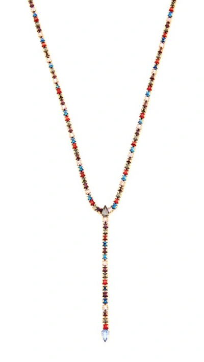 Rebecca Minkoff Multi-color Y Necklace, 15 In Gold/bright Multi