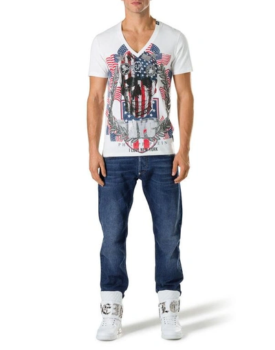 Shop Philipp Plein T-shirt V-neck Ss "don"