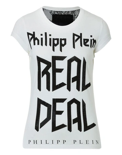 Shop Philipp Plein T-shirt Round Neck Ss "deal"
