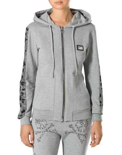 Shop Philipp Plein Hoodie Sweatjacket "blue Hill"