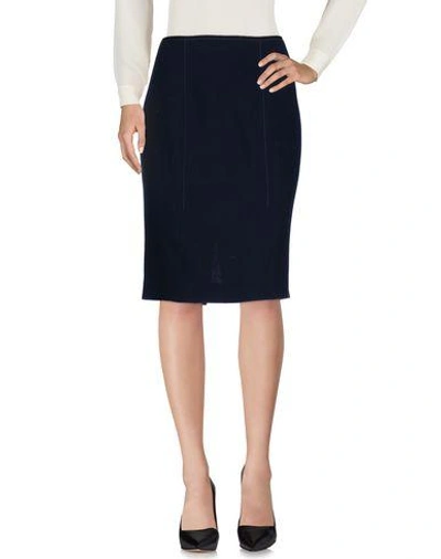 Shop Nina Ricci Knee Length Skirt In Dark Blue