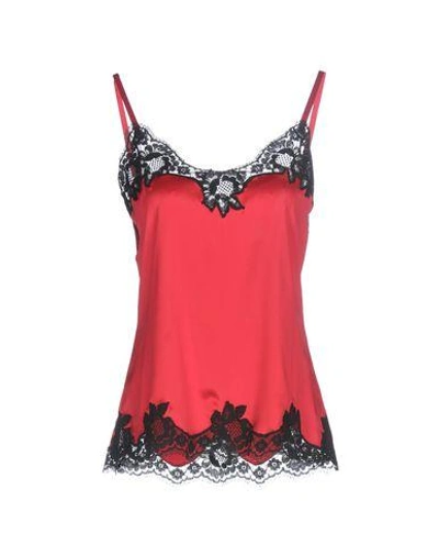 Shop Dolce & Gabbana Woman Top Red Size 3 Silk, Elastane