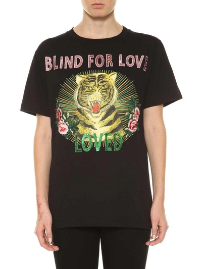 Shop Gucci Blind For Love T-shirt In Nero