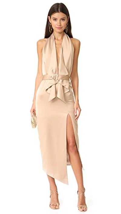 Shop Misha Collection Carrie Dress In Warm Taupe