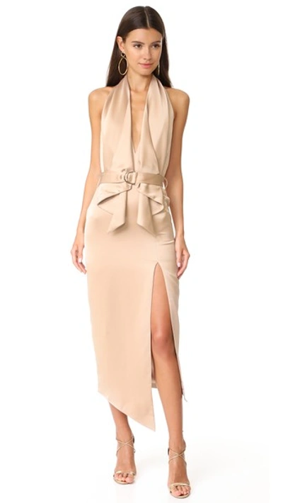 Misha Collection Carrie Dress In Warm Taupe