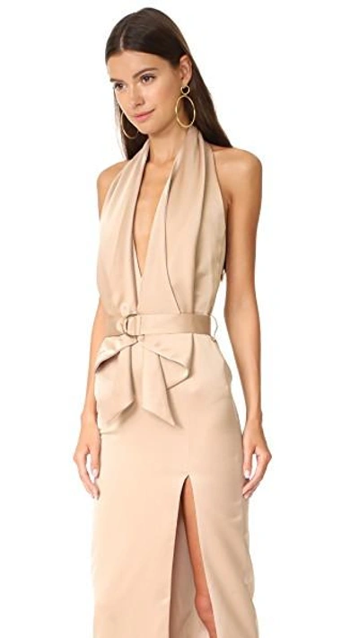 Shop Misha Collection Carrie Dress In Warm Taupe
