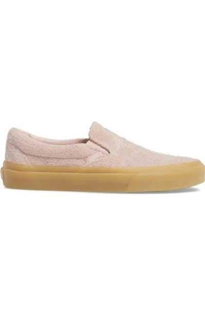 Shop Vans Classic Slip-on Sneaker In Fuzzy Suede Sepia Rose