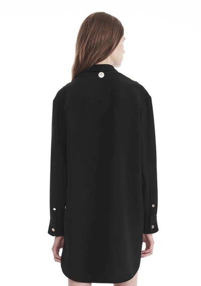 Shop Alexander Wang Shirt Dress With Off-shoulder Button Detail In Black