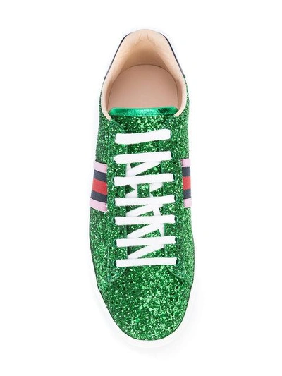 Shop Gucci Lace-up Sneakers With Web