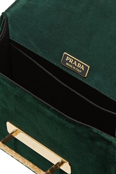 Shop Prada Cahier Box Velvet Shoulder Bag