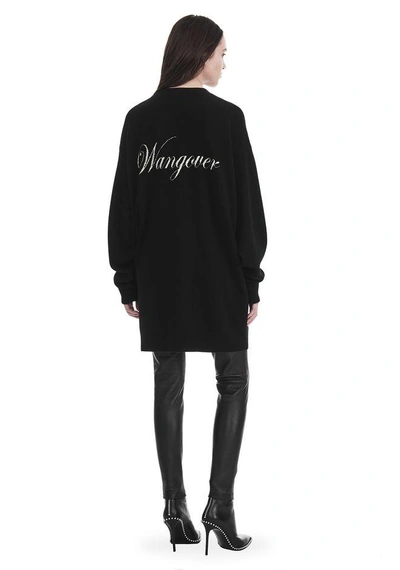 Shop Alexander Wang Exclusive 'wangover' Jacquard Oversized Cardigan In Black