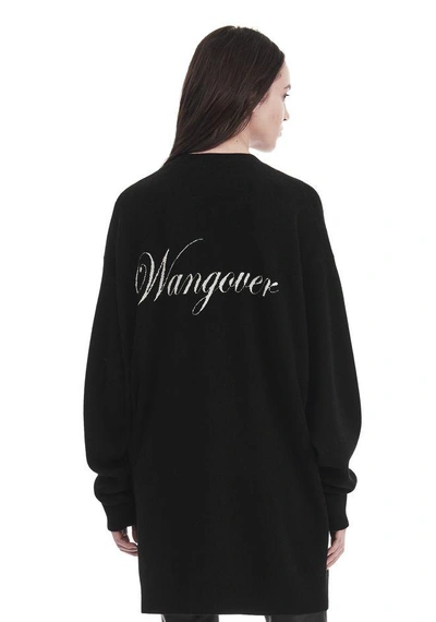 Shop Alexander Wang Exclusive 'wangover' Jacquard Oversized Cardigan In Black