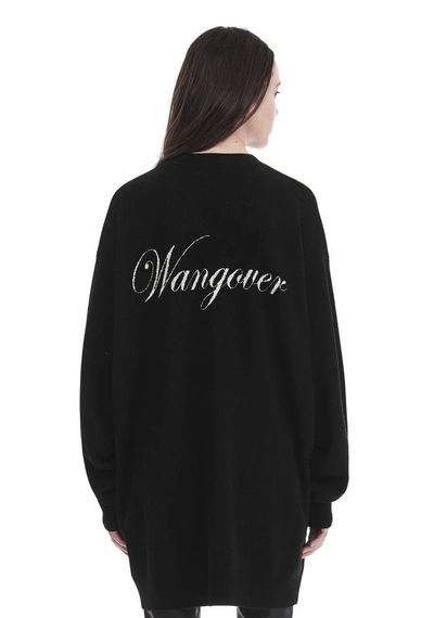 Shop Alexander Wang Exclusive 'wangover' Jacquard Oversized Cardigan In Black