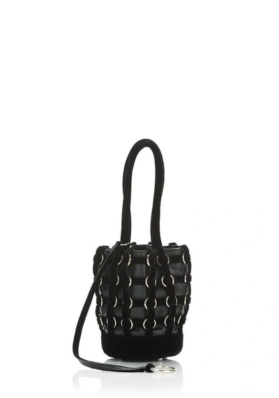 Shop Alexander Wang Caged Roxy Mini Bucket In Black With Rhodium