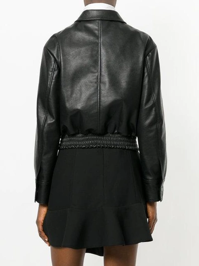 Shop Stella Mccartney Faux Leather Bomber Jacket In Black