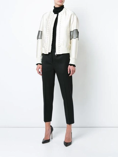 Shop 3.1 Phillip Lim / フィリップ リム 3.1 Phillip Lim Lace Insert Bomber Jacket - White