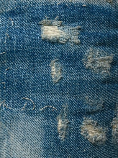 Shop Faith Connexion Distressed Low Cut Jeans - Blue