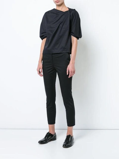 Shop Rosetta Getty Cropped Skinny Trousers - Black