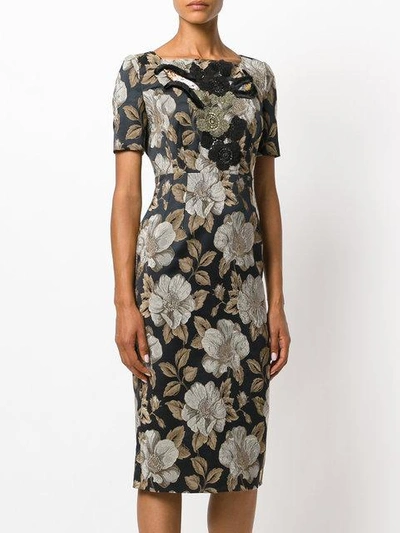 Shop Antonio Marras Floral Print Dress - Black