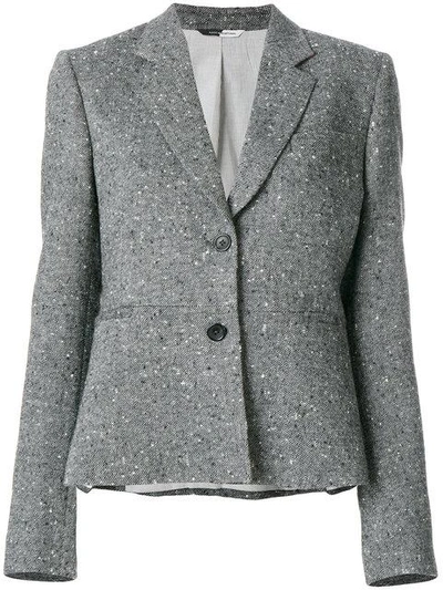 Shop Ps By Paul Smith Fitted Embroidered Blazer In Grey