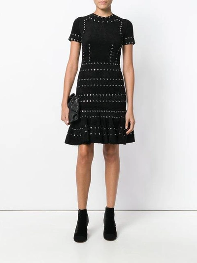 Shop Alexander Mcqueen Eyelet Embellished Dress