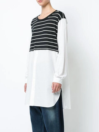 Shop Y's Knit Panel Blouse In White