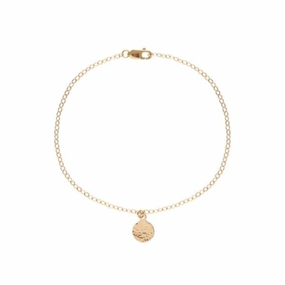 Shop Feather+stone Gold Hammered Charm Bracelet