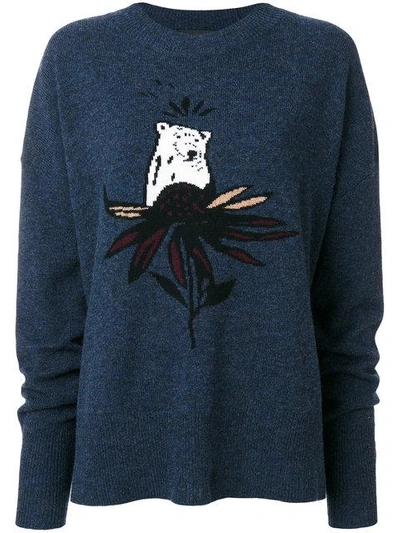 Shop Markus Lupfer Bear Motif Sweater - Blue