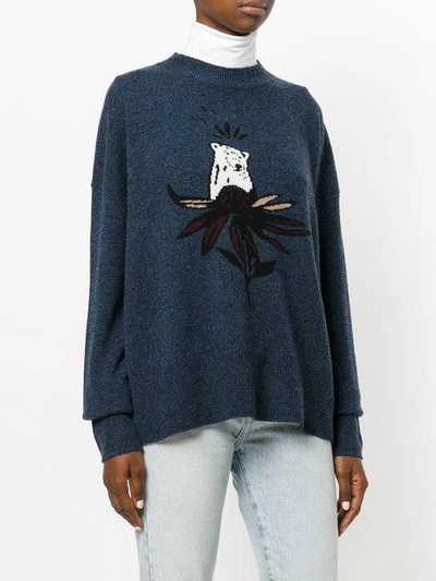 Shop Markus Lupfer Bear Motif Sweater - Blue