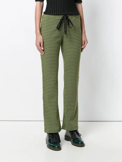 Shop Marni Geometric Print Trousers In Multicolour