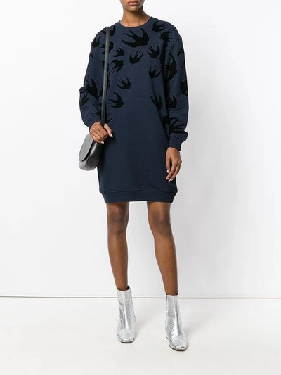 Shop Mcq By Alexander Mcqueen Mcq Alexander Mcqueen Swallow Sweat Dress - Blue